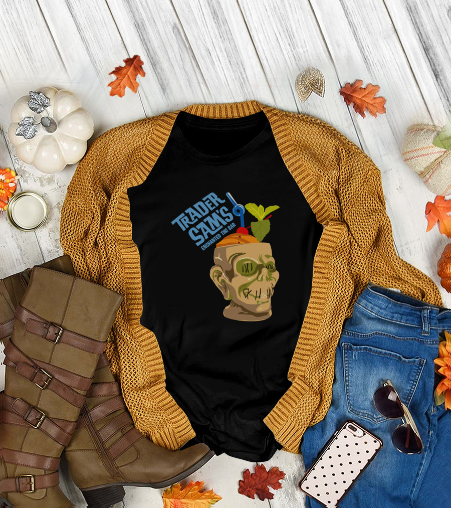 Trader Sam's Enchanted Tiki Bar Skull Mug T-Shirt