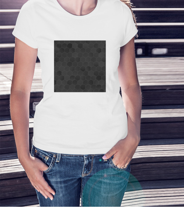 Blobs Pattern Bl Scales Motif In Dark Tones T-Shirt