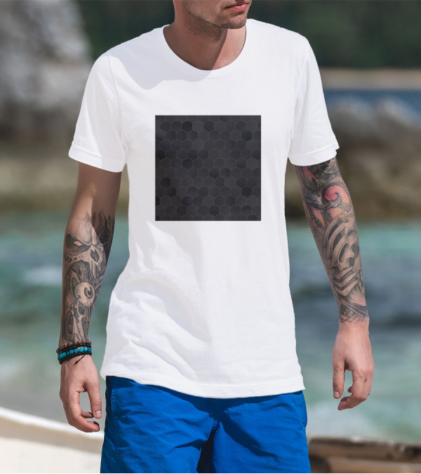 Blobs Pattern Bl Scales Motif In Dark Tones T-Shirt