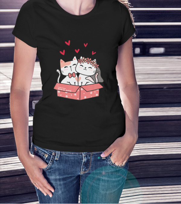 Cat Wedding Cute Lover Kitten Caution Load Of Love Box T-Shirt