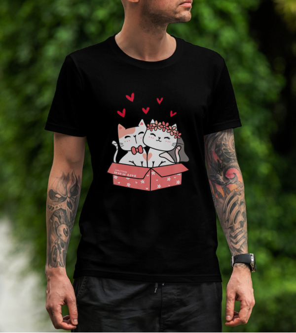Cat Wedding Cute Lover Kitten Caution Load Of Love Box T-Shirt