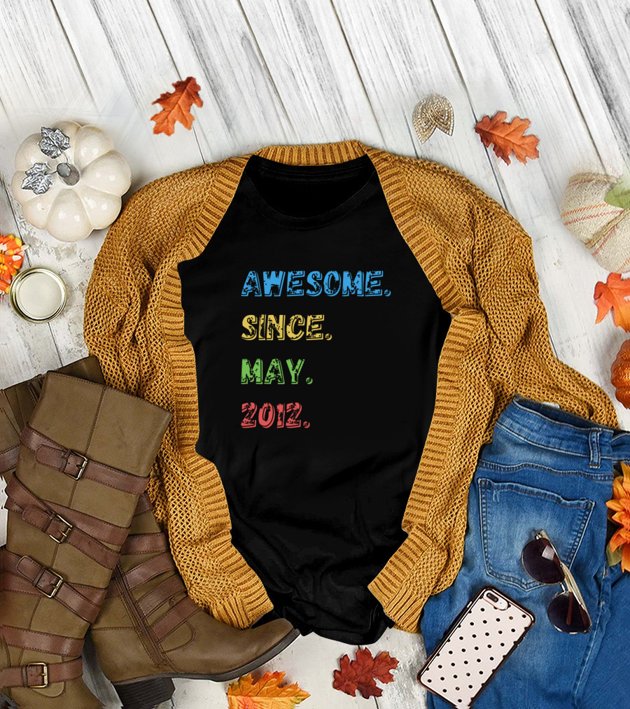 Awesome Since May 2012 Retro Colors T-Shirt