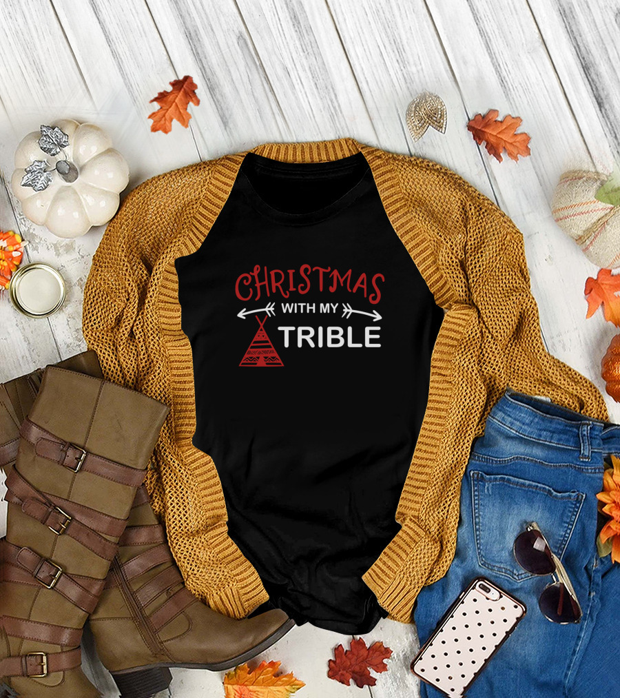 Christmas With My Tribe Teepee Arrows T-Shirt