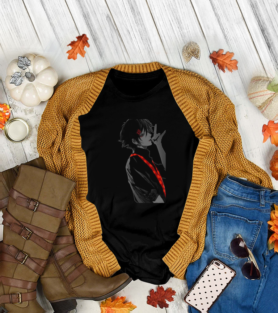 Juuzou Suzuya Tokyo Ghoul Character Illustration with Red Accents T-Shirt