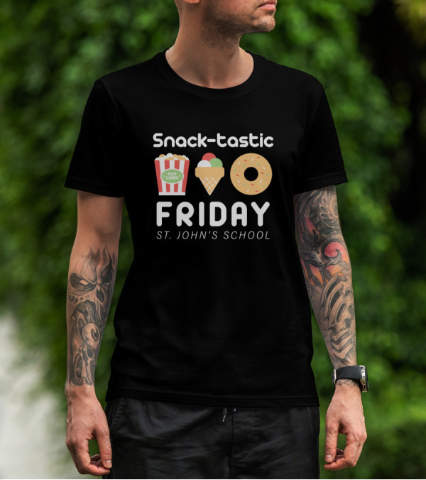 Snack Tastic Friday Popcorn Ice Cream Donut St. John's School T-Shirt