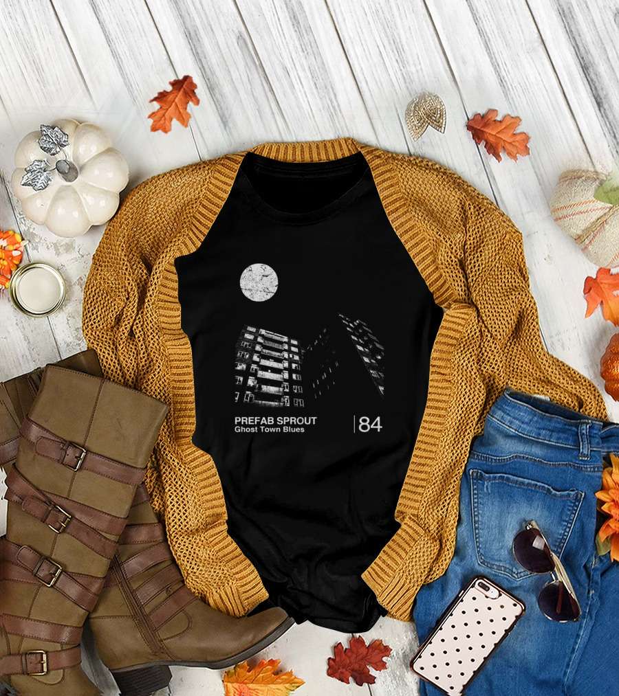 PREFAB SPROUT Ghost Town Blues 84 Moon Urban Skyline T-Shirt