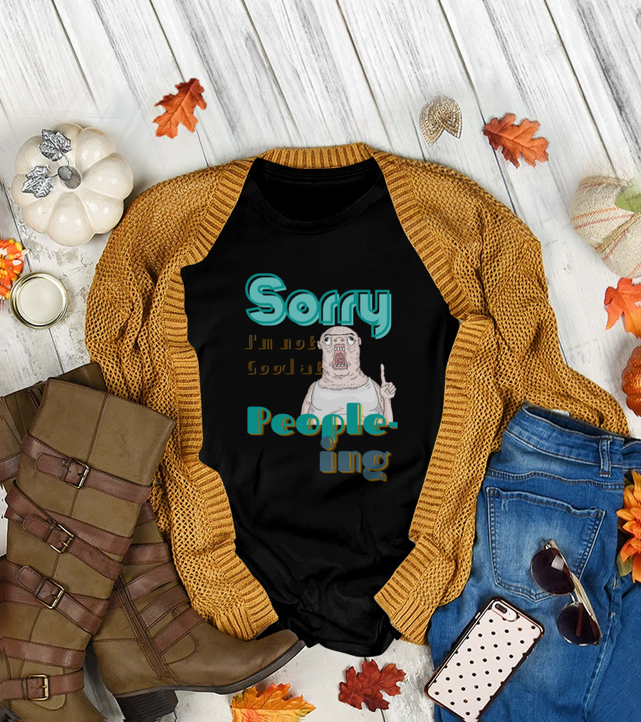 Sorry I'm Not Good at People-ing Alien Figure T-Shirt