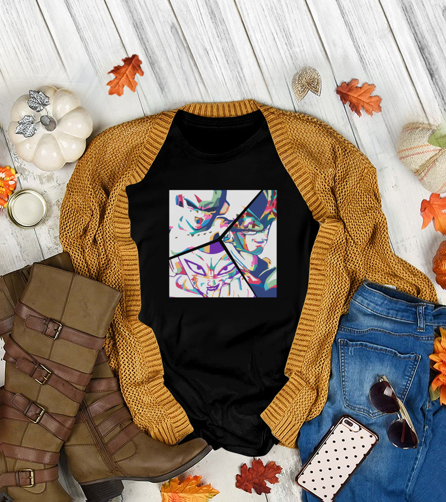 Frieza Buu Cell Dragon Ball Villains Collage T-Shirt