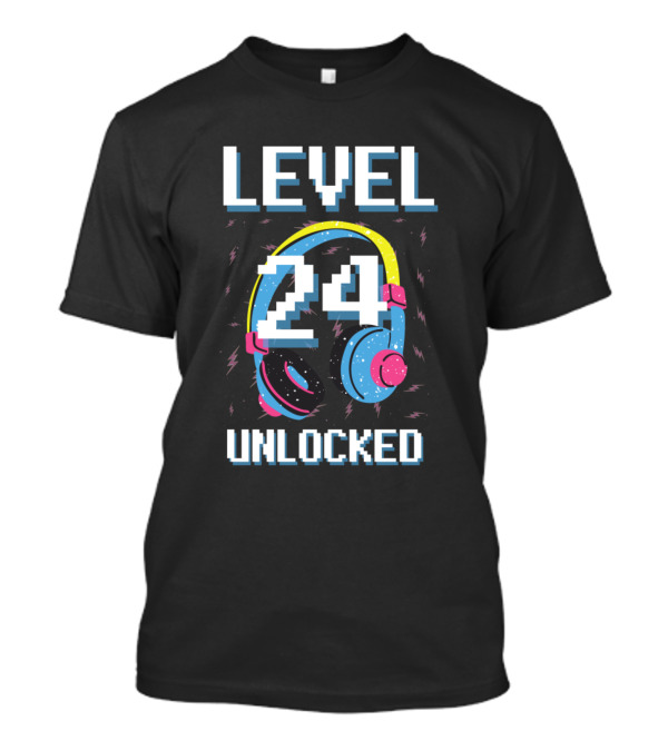 Level 24 Unlocked Gaming Headset Birthday T-Shirt