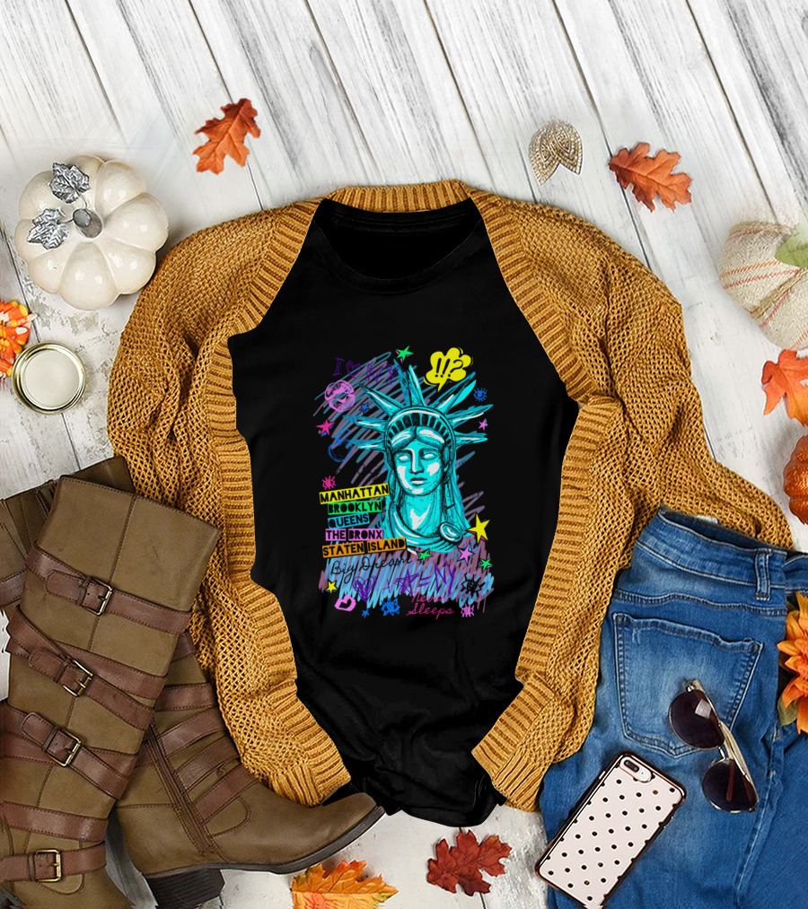 New York City Statue of Liberty Manhattan Brooklyn Queens Bronx Staten Island T-Shirt