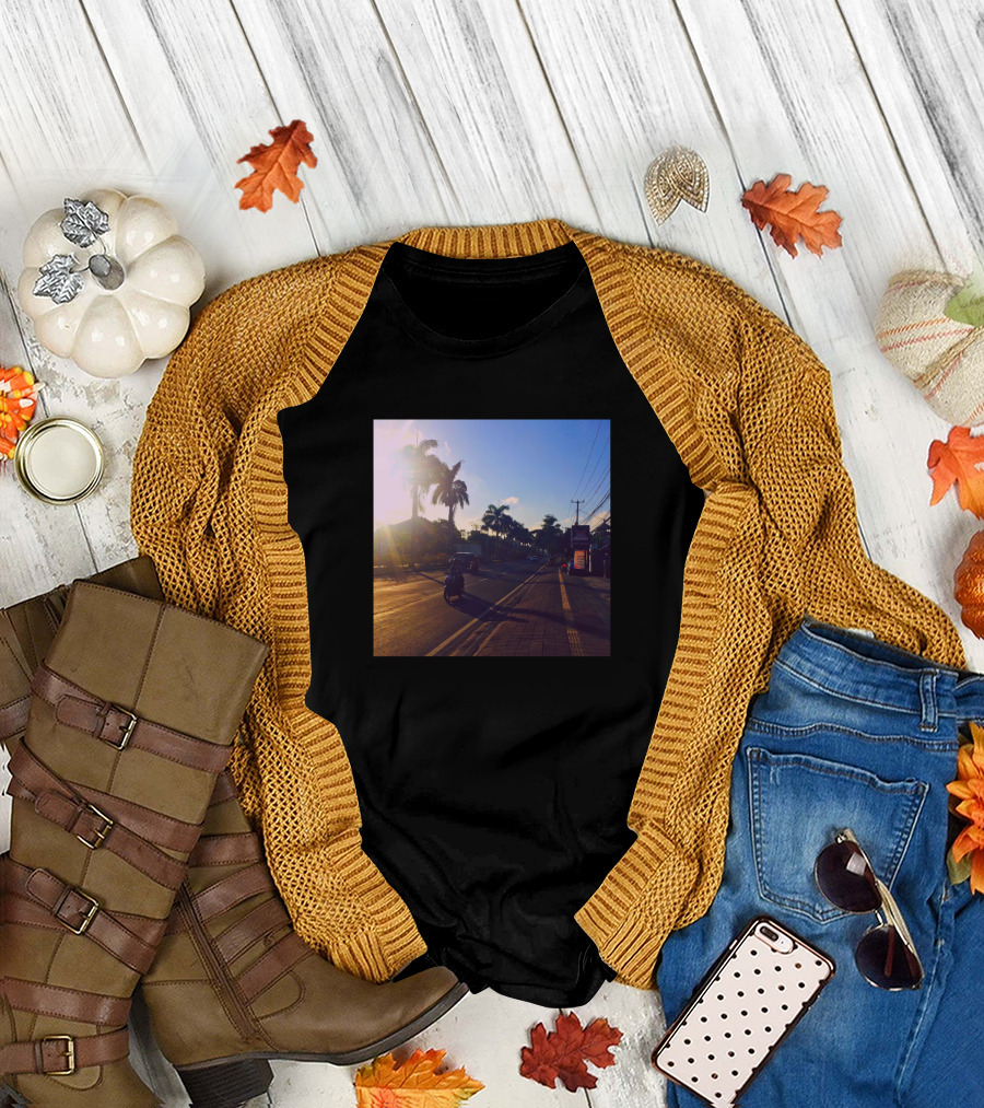 Bali Sunset Vibes Tropical Road Palm T-Shirt