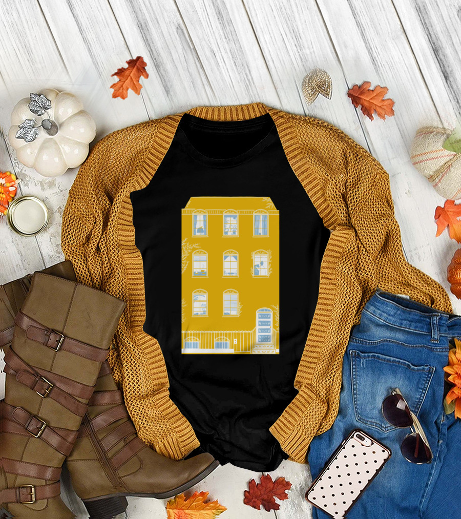 Georgian House Silhouette with Windows and Door T-Shirt
