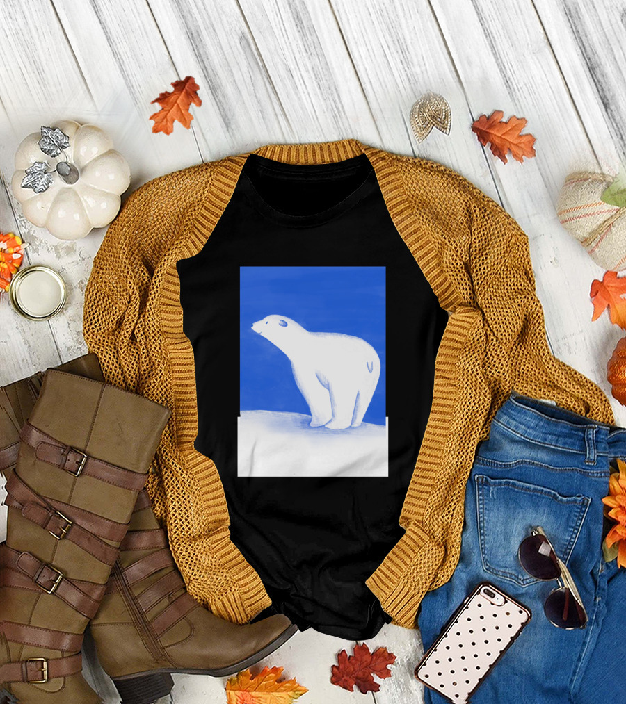 Polar Bear on Arctic Blue Horizon T-Shirt