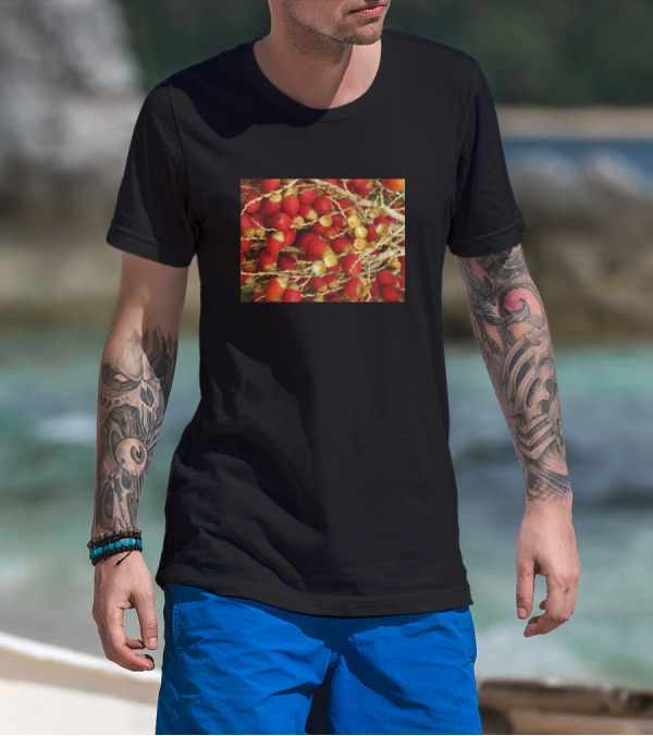 Red Palm Tree Nuts Fruits Abundant Harvest T-Shirt