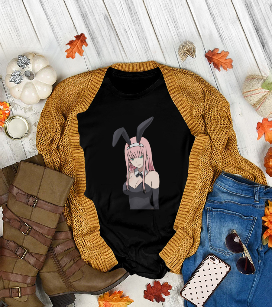 Zero Two Bunny Girl Darling in the Franxx Anime Character T-Shirt