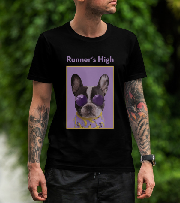 Runner's High Doge Purple Sunglasses Banana T-Shirt
