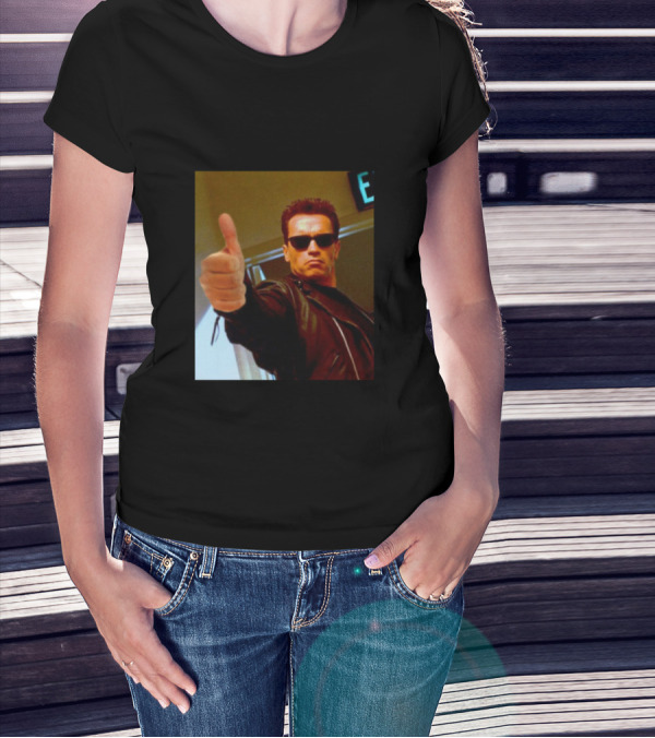 Stay Positive Test Negative Terminator Thumbs Up T-Shirt