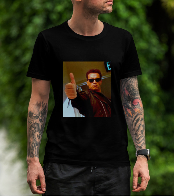 Stay Positive Test Negative Terminator Thumbs Up T-Shirt