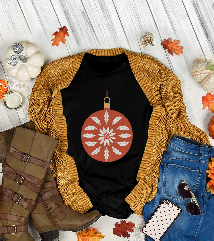 Ornament with Decorative Leaf T-Shirt