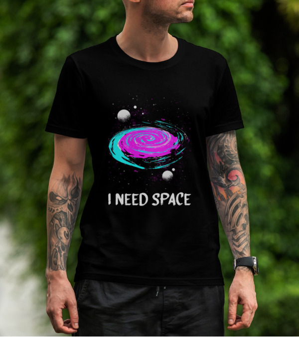 I Need Space Saturn Is My Happy Place Spaceman T-Shirt