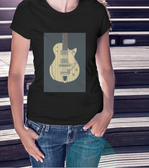 Bright Jet Electric Guitar Sketch T-Shirt