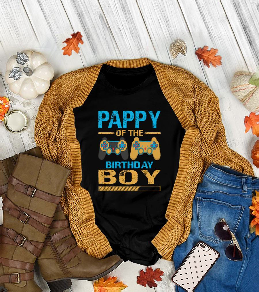Pappy Of The Birthday Boy Video Gamer Matching Controller T-Shirt