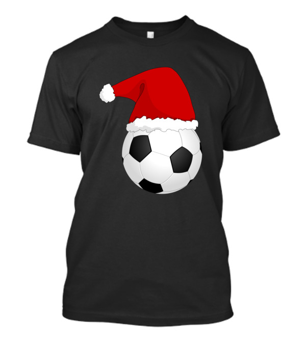 Santa Hat On A Soccer Ball T-Shirt