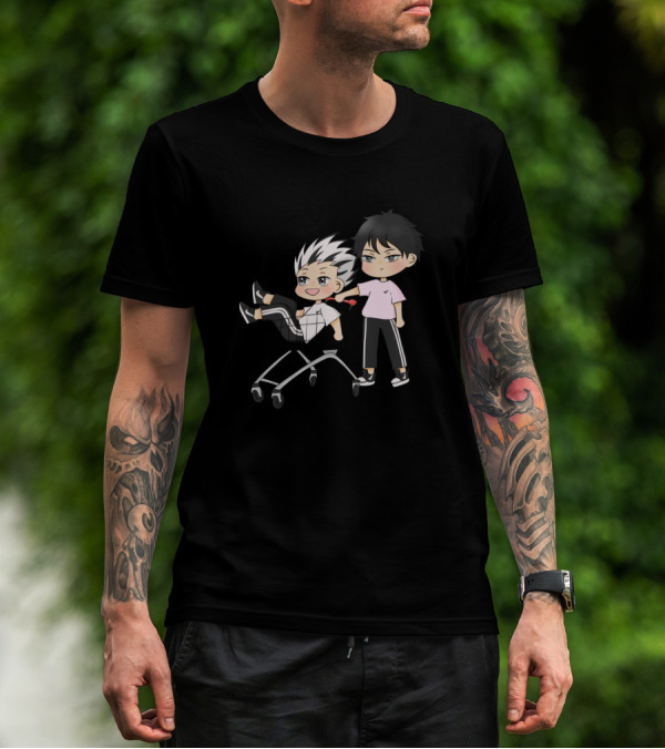 Bokuto And Akaashi Chibi Shopping Cart Adventure T-Shirt