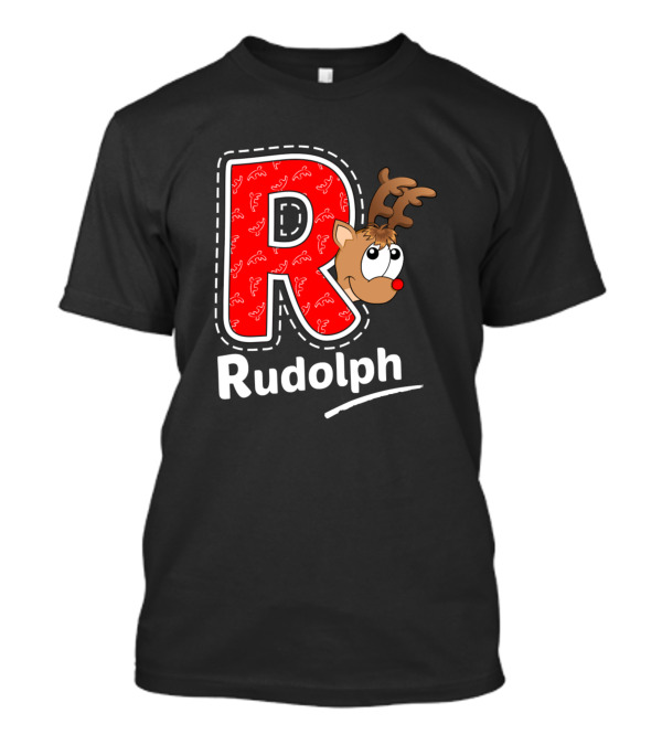 Rudolph Reindeer Christmas R Red Nose T-Shirt