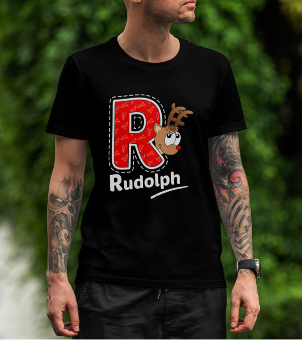 Rudolph Reindeer Christmas R Red Nose T-Shirt