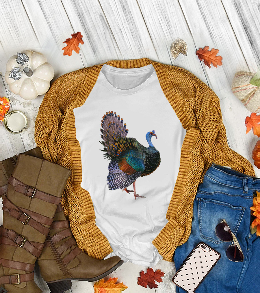 Ocellated Turkey Colorful Plumage Display T-Shirt