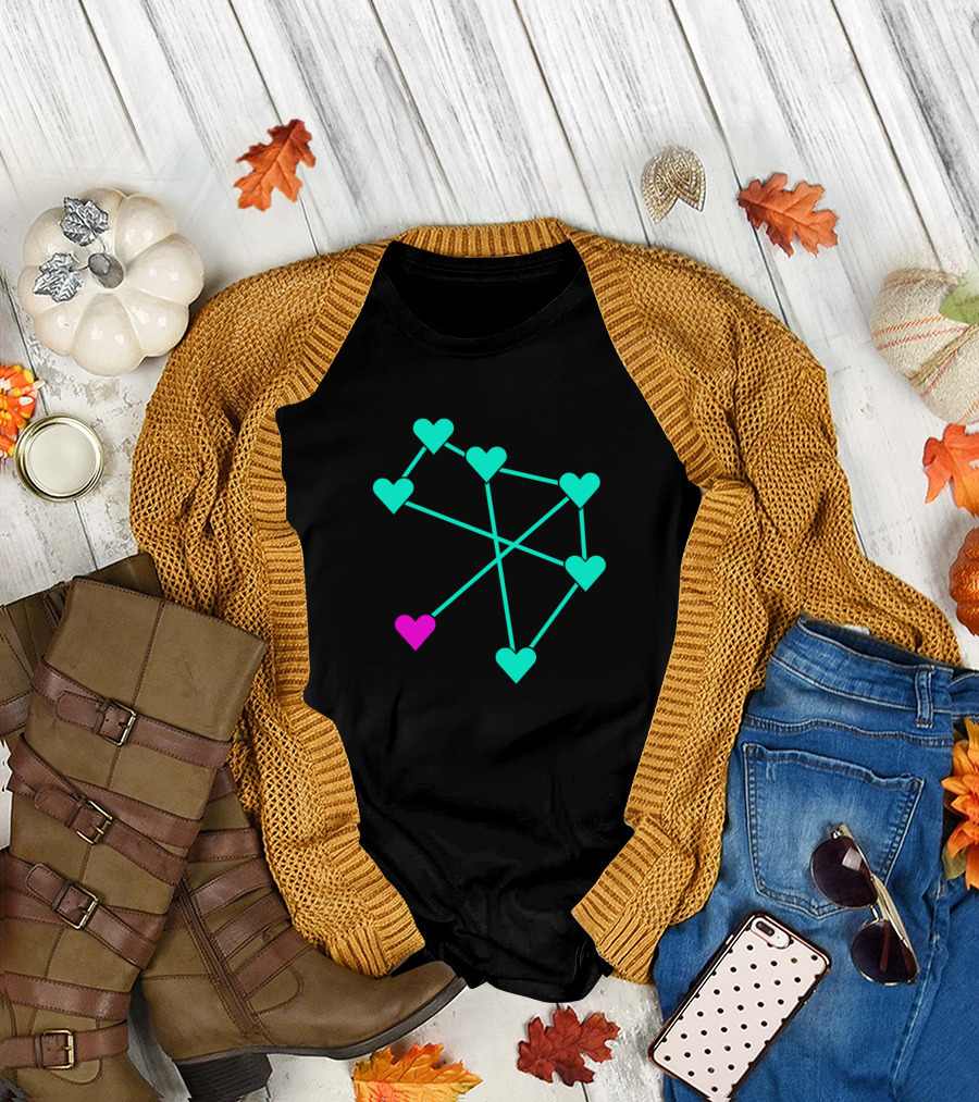 Polycule Heart Connection Network T-Shirt