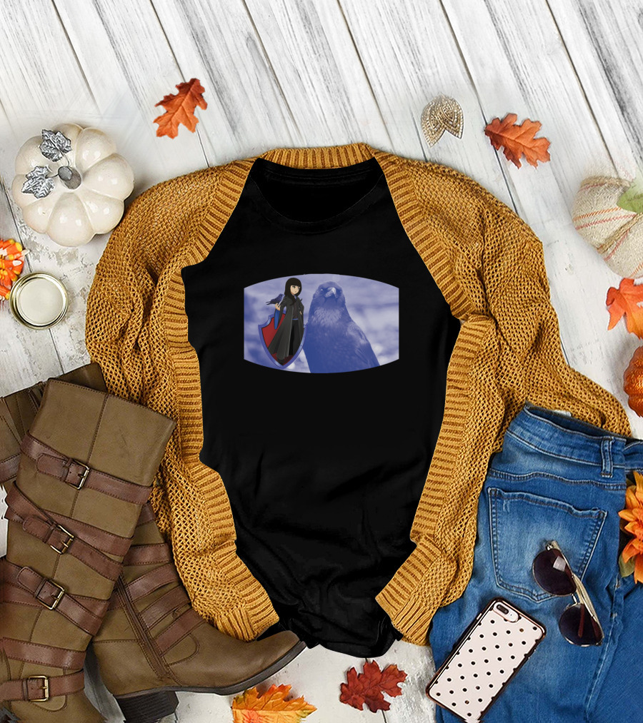Blue Witches Raven Shield and Mask T-Shirt