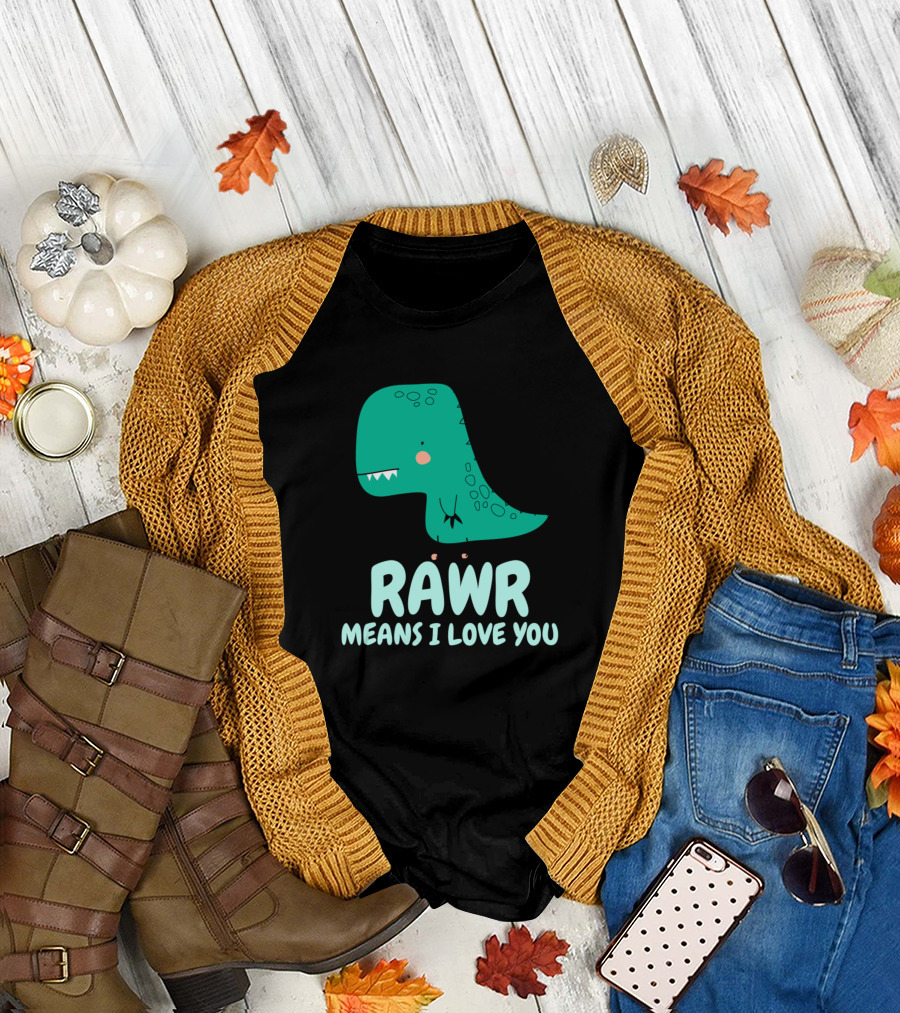 Cute Dinosaur Small Rex Doodle Rawr Means I Love You T-Shirt
