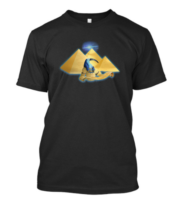 Toth Egyptian God With Pyramid And Scroll T-Shirt