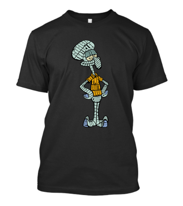 Squidward Calligram Typography Style Illustration With Text The Imagination T-Shirt
