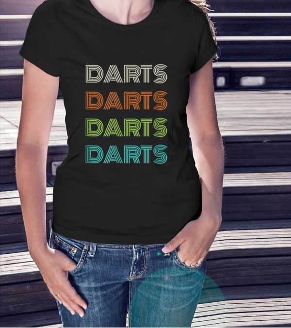 Darts Idea Vintage Style Retro Typography For Dart Players T-Shirt