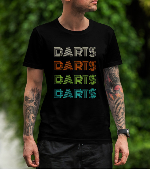 Darts Idea Vintage Style Retro Typography For Dart Players T-Shirt