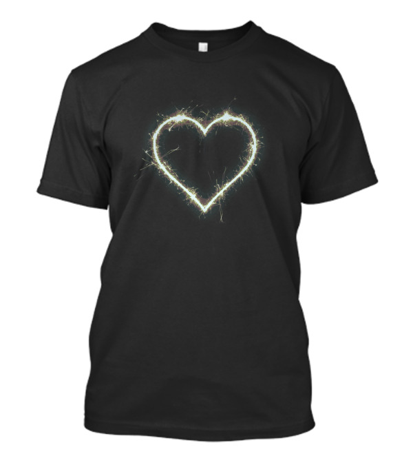 Heart Hearts I Love You Valentine Girl Sparkler Heart T-Shirt
