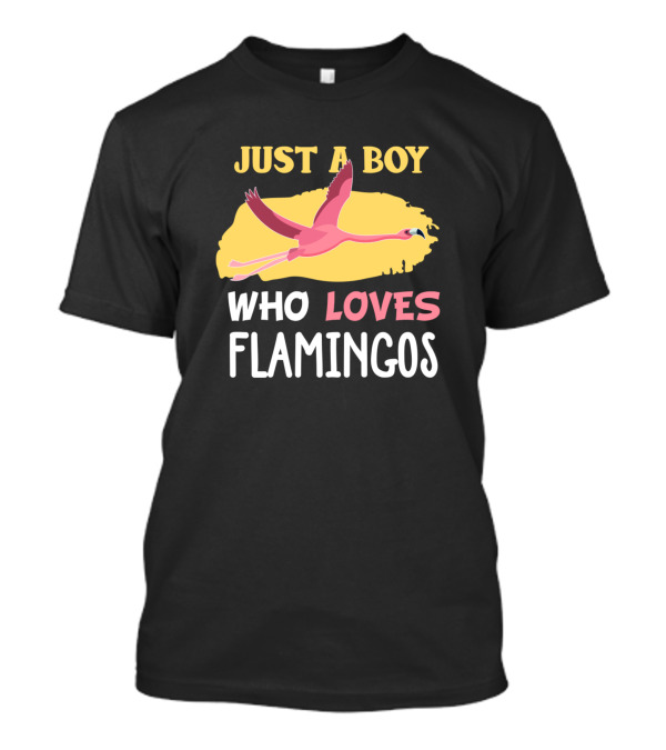 Just A Boy Who Loves Flamingos Flying Flamingo T-Shirt