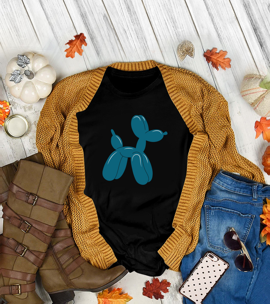Blue Balloon Dog Sculpture T-Shirt