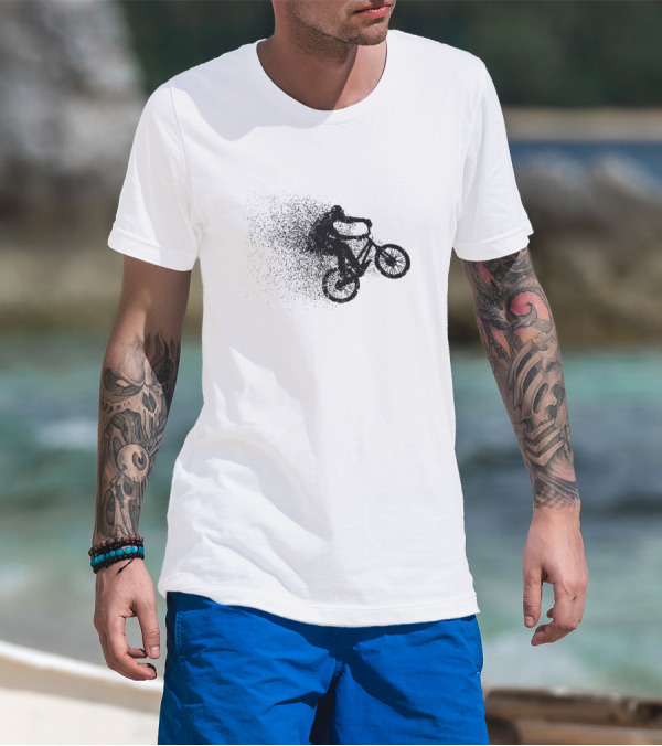 Bmx Rider Performing Stunts Doing Tricks Minimal T-Shirt