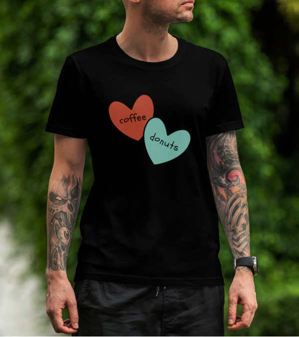 Coffee Donuts Heart Duo T-Shirt