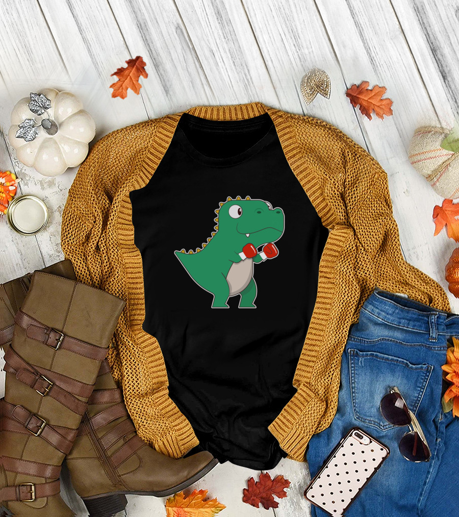Dinosaur Wearing Boxing Gloves in a Boxing Stance T-Shirt