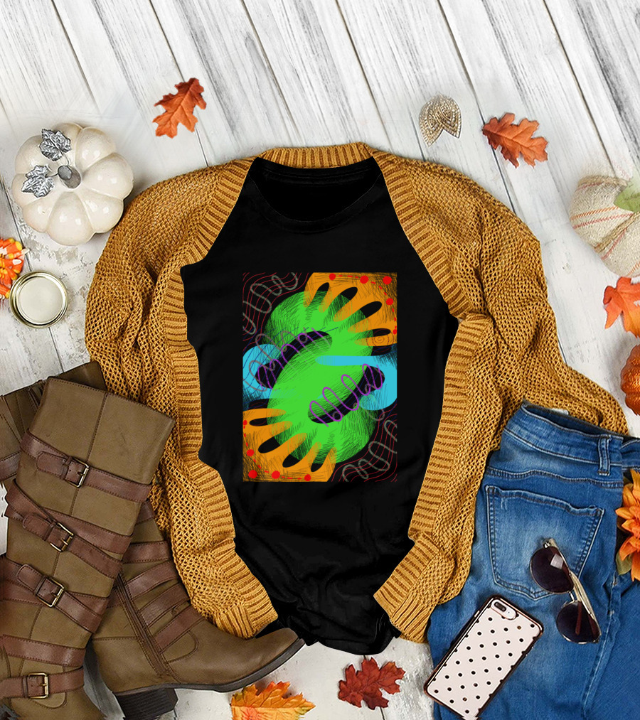 Fullcolor Abstract Hand Shapes Vibrant T-Shirt