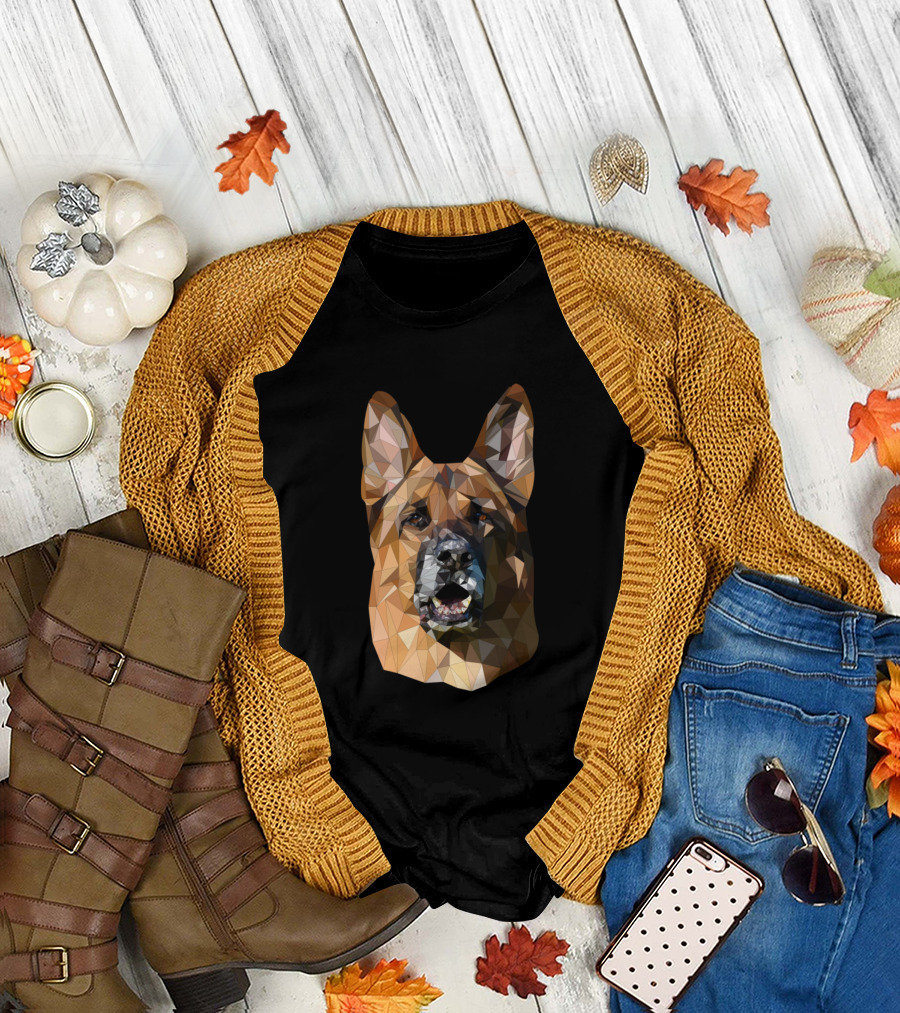 Low Poly German Shepherd Dog Pet T-Shirt