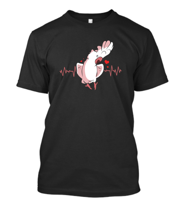 Parrot Cockatoo Cute Heartbeat Heartline Cockatiel Love T-Shirt