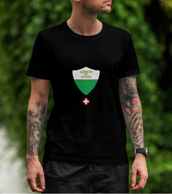 Waadt Wappen Schweiz Liberté Et Patrie Swiss Emblem T-Shirt