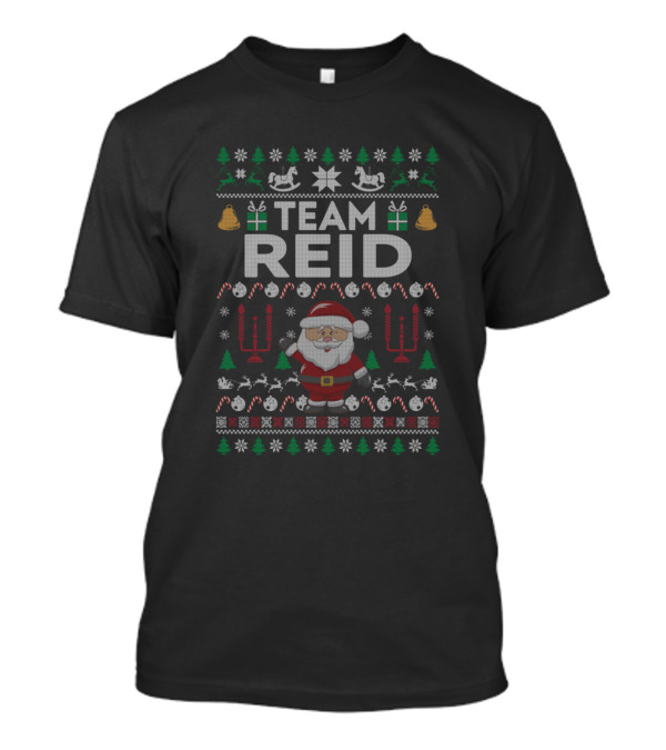 Team Reid Family Christmas Santa Claus Holiday T-Shirt