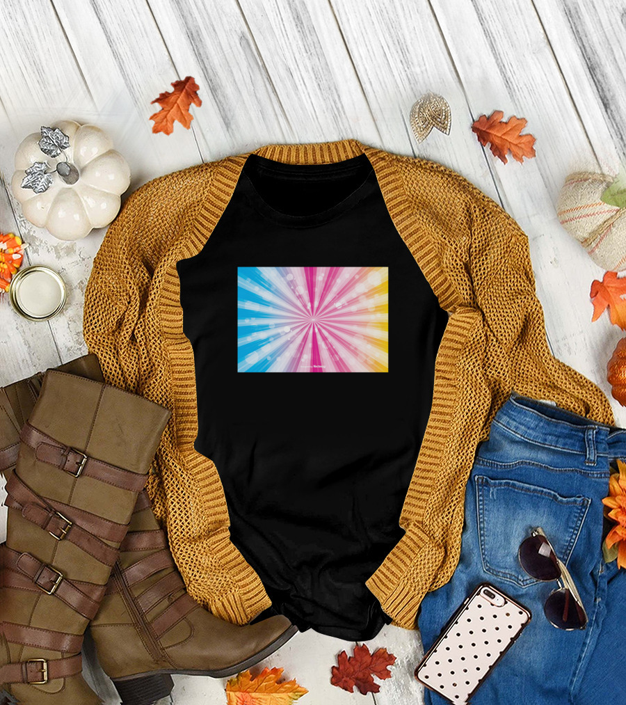 Awesome Vibrant Colorful Sunburst Vector Background T-Shirt